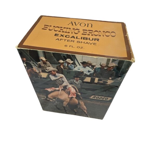 Avon Bucking Bronco Western Cowboy  After Shave 5 Fl Oz Bottle With Gold Cowboy - Picture 8 of 11